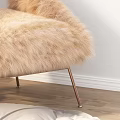 Light Brown Fluffy Chair In Modern Living Room