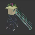 Tower defense sentry tower air defense watchtower observatory tower loft 3d model