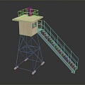 Tower defense sentry tower tower air defense watchtower observatory observatory observatory tower loft 3d model