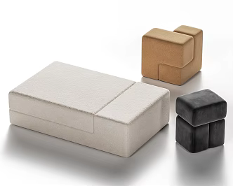 Cassina modern low stool sofa bench square stool sofa stool 3d model