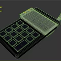 Modern Electronic Calculator Featuring Digital Display Black Keypad And Silver Frame