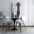 Modern Table and Chair Combination Dining Table and Chair Combination 3d model