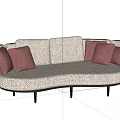 Modern Multiplayer Sofa Casual Sofa Curved Sofa 3d model