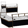 Modern Retail Display Shelves With Glass Covers And Corner Design For Merchandise