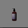 Decorative Ornament Set With Brown Pump Bottle And Purple Box On White Display Stand
