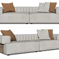 Modern double sofa multiplayer sofa 3d model