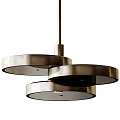 Modern Stylish Metallic Chandelier With Layered Circular Rings Design 3d model