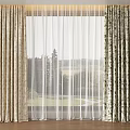Elegant Layered Curtains With Floral Pattern And Sheer Panels For Natural View