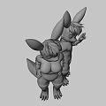 Game Movie Character Gray Rabbit Red Eyes Black Top Red R White Shorts Green Fishnet