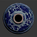 Blue And White Porcelain Decorative Vase With Intricate Floral Patterns And Octagonal Design