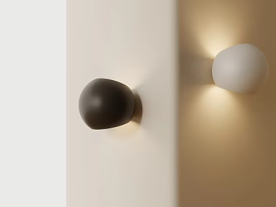 Modern Black And White Wall Lamps With Soft Lighting Effect On Wall 3d model