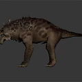 Realistic Prehistoric Creature With Spiked Back Horned Head And Scaly Skin