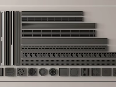 Modern Bathroom Accessories with Various Drain Covers Decorative Grilles and Shapes 3d model