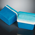 Blue Insulated Storage Containers With White Trim And Secure Lid Design For Daily Use