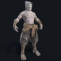 Muscular Man With Intricate Tattoos Wearing Rope Belt And Leg Armor Warrior Inspired Character Design