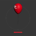 Red Love Balloon Decorative Daily Life Item With Red Base Stand