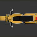 Elegant Yellow Scooter Featuring Black Seat Chrome Accents and Reflective Surface