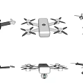 Smart Machines Drones With Different Designs And Models On White Surface