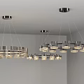 Modern Ceiling Lighting Combinations With Circular Metal Frames And Glass Shades 3d model