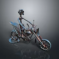 Artistic Metal Bicycle Sculpture With Human Figure And Detailed Craftsmanship