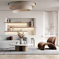 Elegant Modern Living Room Interior With Grey Sofa Coffee Table And Accent Chair
