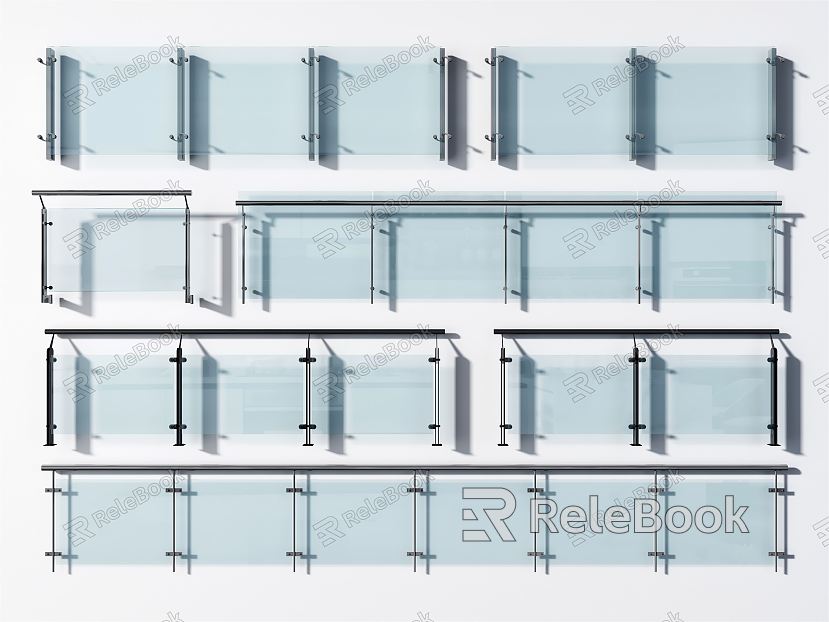 Modern Guardrail Glass Railing Guardrail model