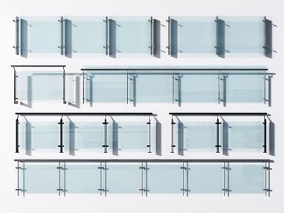 Modern Guardrail Glass Railing Guardrail model