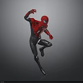 Spider Man Character In Red And Black Suit With Dynamic Action Pose
