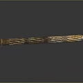 Carved Decorative Rod With Twisted Pattern And Shiny Reflective Surface 3d model