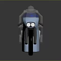 Futuristic Long Sleek Blue Silver Motorcycle With Streamlined Body And Black Wheels