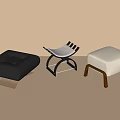 Modern Sofa Stool Shoe Changing Stool 3d model