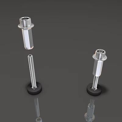 Industrial Metal Components With Threaded Top Cylindrical Body And Black Base 3d model Industrial Metal Components With Threaded Top Cylindrical Body And Black Base 3d model