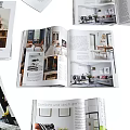 Home Decor Magazines Open Pages With Interior Design Photos And Living Space Decor
