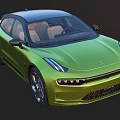 Green Modern Car Design with Sleek Body Black Roof and Silver Wheels