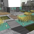 Modern Outdoor Water Fountain With Pool Wooden Deck And Concrete Platform