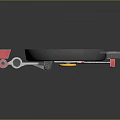 Industrial Equipment With Red Circular Component Metal Frame Yellow Gauge Pipes And Brackets Textured Surface
