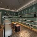 Modern Shoe Store Interior With Shelves Display Neatly Arranged Shoes And Wooden Floor
