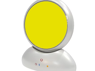 Yellow Circular Panel Device With White Base And Control Buttons 3d model
