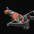 Mechanical Crossbow Weapon Featuring Wooden Grip Metal Components And Bowstring Structure Design 3d model