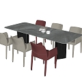 Modern Dining Table and Chair Combination Dining Chair Dining Chair 3d model