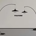 Poliform Modern Black Arc Floor Lamps With Curved Design And Metal Base