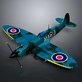 Classic Military Aircraft With Camouflage Finish And AUJ Roundels On Wings