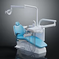 Professional Dental Chair Equipment With Blue Seat Dental Light Control Console And Cables