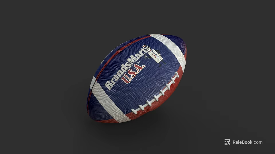 Professional BrandleMark USA Football With Blue White Red Design And Stitches 3d model 