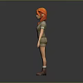 Red Haired Adventurer Character With Friendly Animal Creature In Outdoor Setting