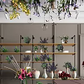 Florist Shop With Colorful Flower Arrangements Fresh Roses Decorative Shelves And Green Plants