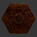 Traditional Wooden Hexagonal Lantern With Lattice Shade And Round Top Ornament Design
