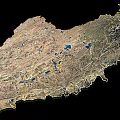 Detailed 3D Terrain Map Showing Mountain Ranges Lakes And Topographical Features