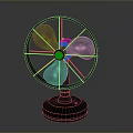 Black Table Fan With Three Rotating Blades And Stable Base 3d model