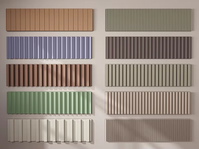 Various Colored Wall Panels With Different Designs And Textures For Interior Decoration 3d model